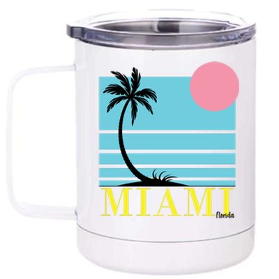 Miami Beach Sunset 12 oz Stainless Steel Tumbler Cup