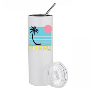 Miami Beach Sunset Stainless Steel Tumbler