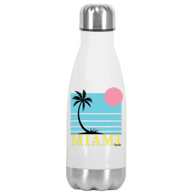 Miami Beach Sunset Stainless Steel Insulated Water Bottle