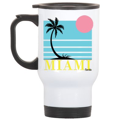 Miami Beach Sunset Stainless Steel Travel Mug