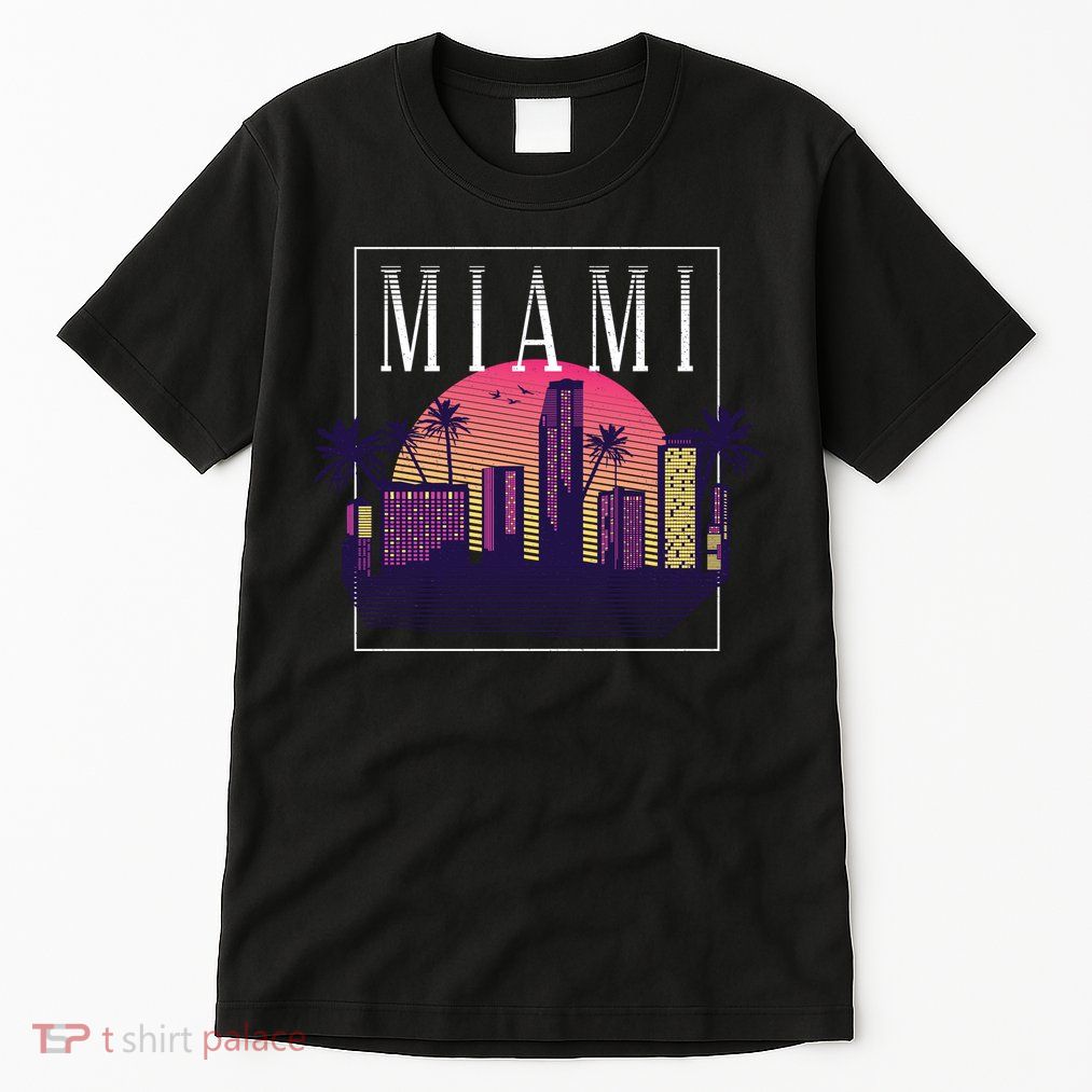 Miami Florida Retro Skyline Tall T-Shirt