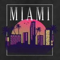 Miami Florida Retro Skyline Beanie