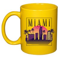 Miami Florida Retro Skyline 11oz C Handle Ceramic Mug