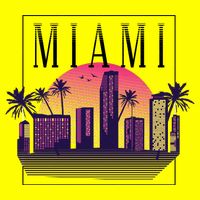 Miami Florida Retro Skyline 25L Jumbo Tote