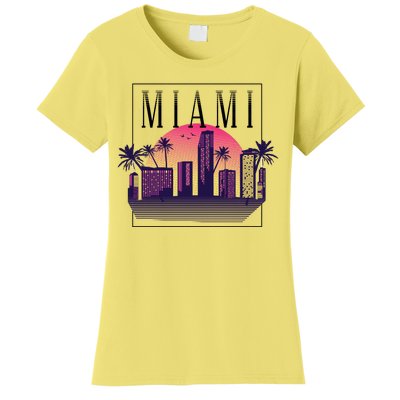 Miami Florida Retro Skyline Women's T-Shirt