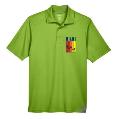 Miami Florida Vintage Stripes Men's Origin Performance Piqué Polo