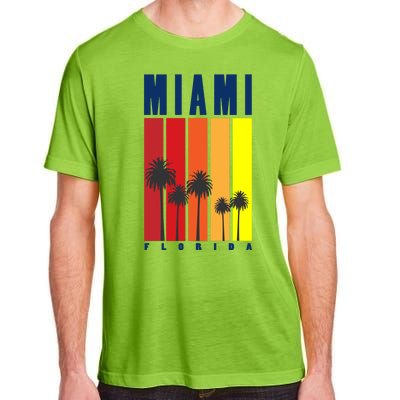 Miami Florida Vintage Stripes Adult ChromaSoft Performance T-Shirt