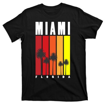 Miami Florida Vintage Stripes T-Shirt