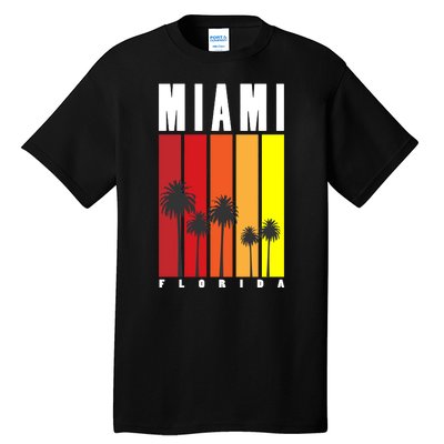 Miami Florida Vintage Stripes Tall T-Shirt