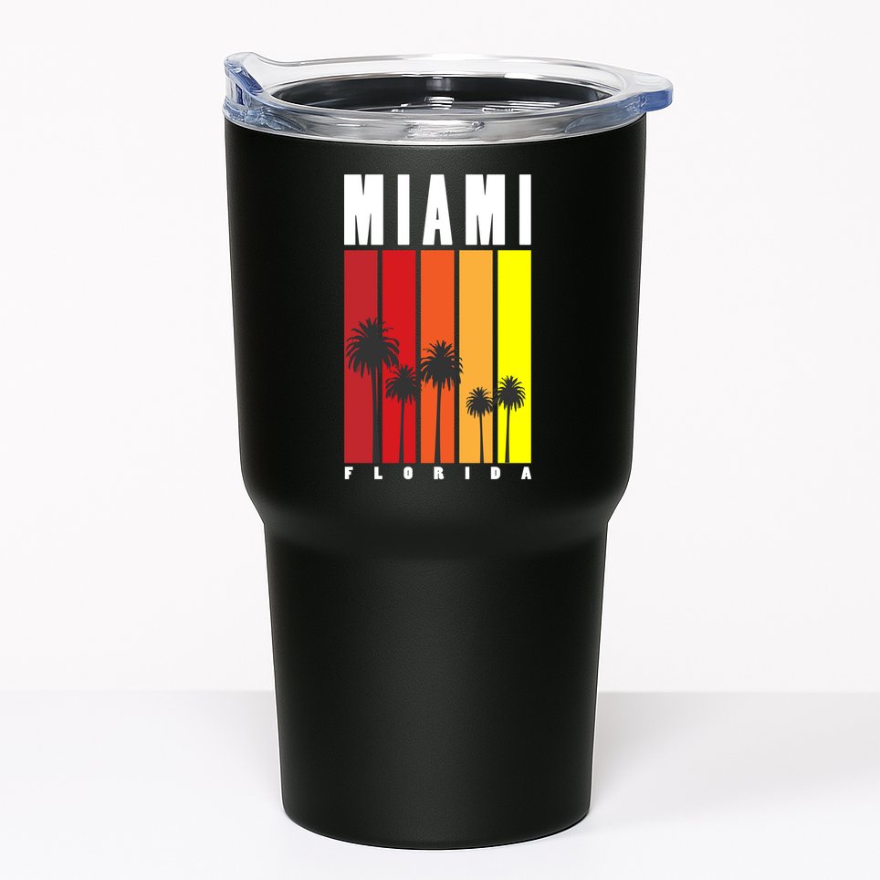 Miami Florida Vintage Stripes Tumbler
