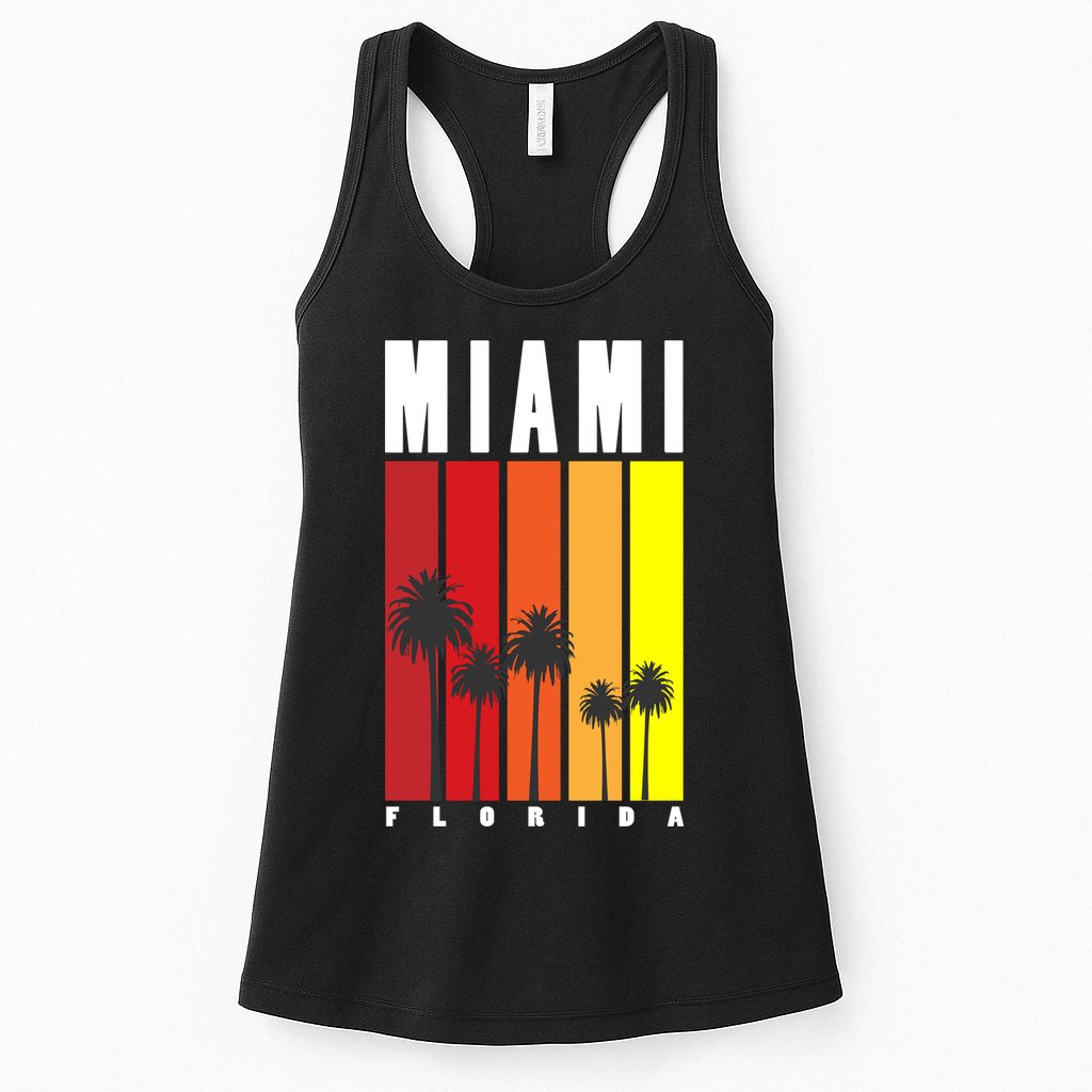 Miami Florida Vintage Stripes Womens Tank Top