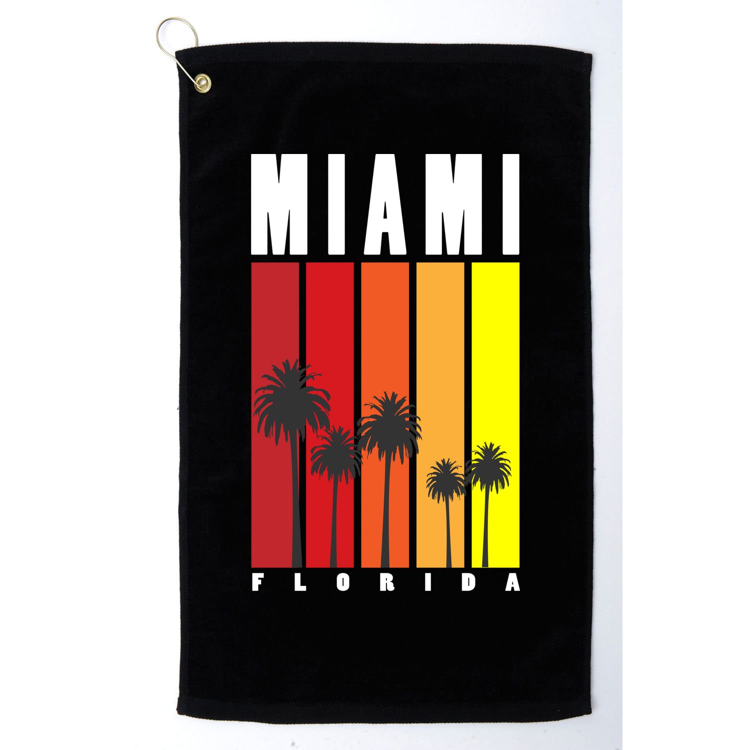 Miami Florida Vintage Stripes Golf Towel