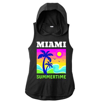 Miami Summertime Ladies PosiCharge Tri-Blend Wicking Draft Hoodie Tank