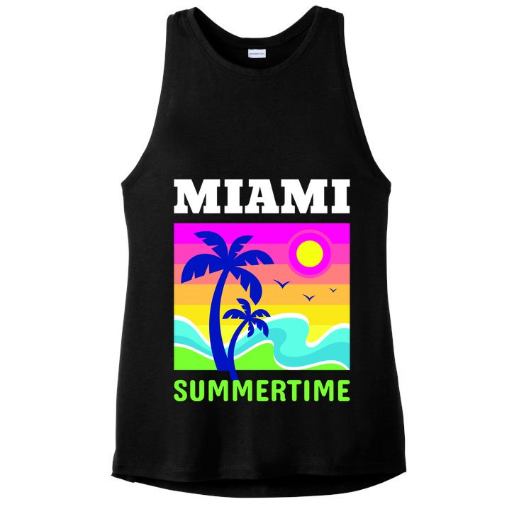 Miami Summertime Ladies PosiCharge Tri-Blend Wicking Tank