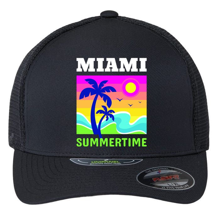 Miami Summertime Flexfit Unipanel Trucker Cap