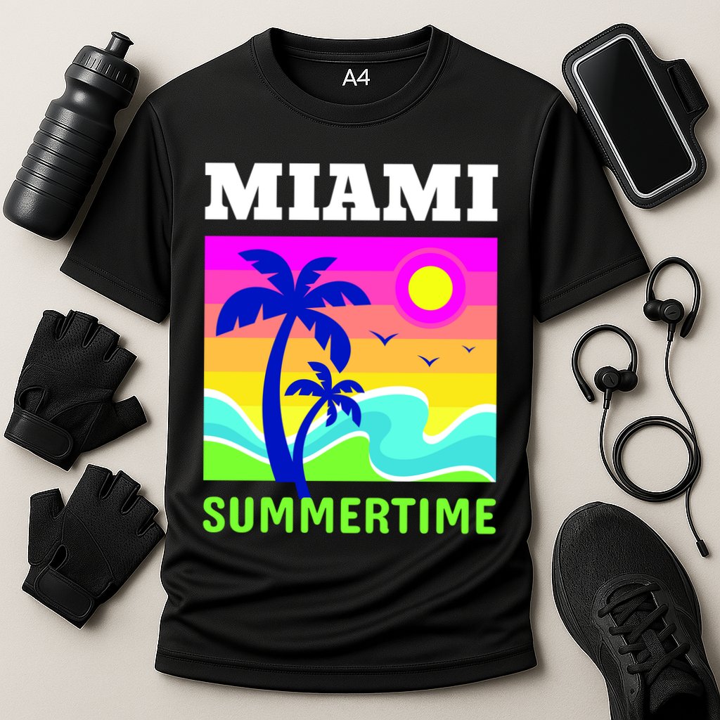 Miami Summertime Cooling Performance Crew T-Shirt