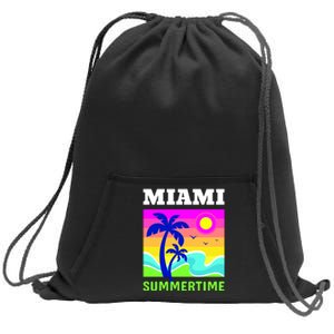 Miami Summertime Sweatshirt Cinch Pack Bag