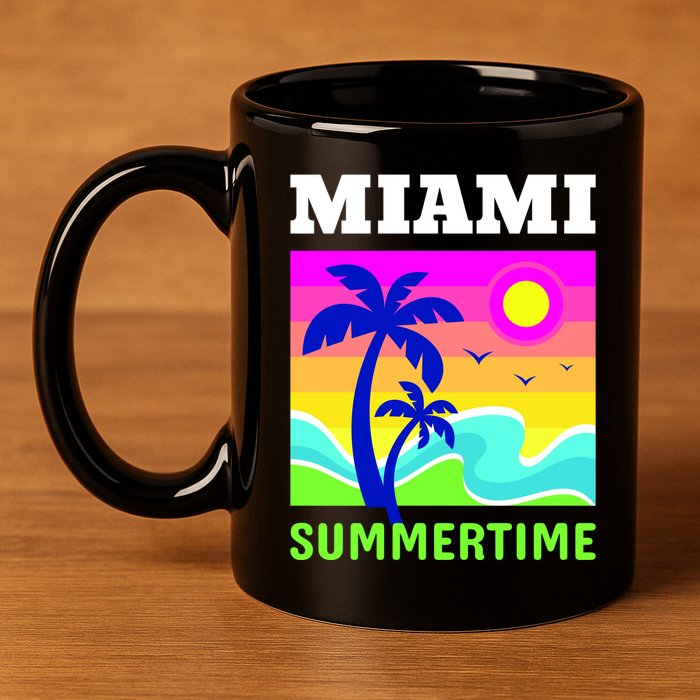 Miami Summertime 11oz C Handle Ceramic Mug