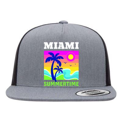 Miami Summertime Flat Bill Trucker Hat