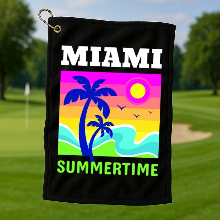 Miami Summertime Golf Towel