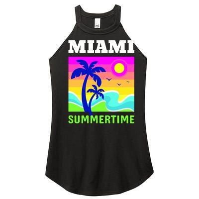 Miami Summertime Women’s Perfect Tri Rocker Tank