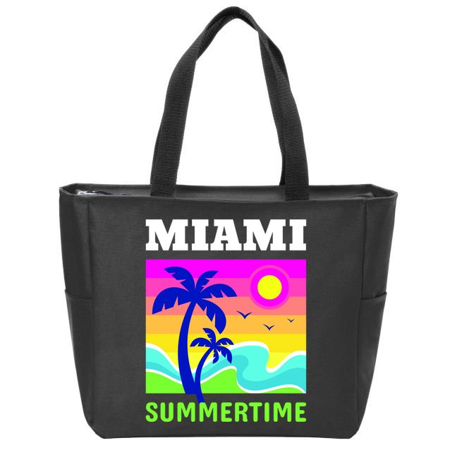 Miami Summertime Zip Tote Bag