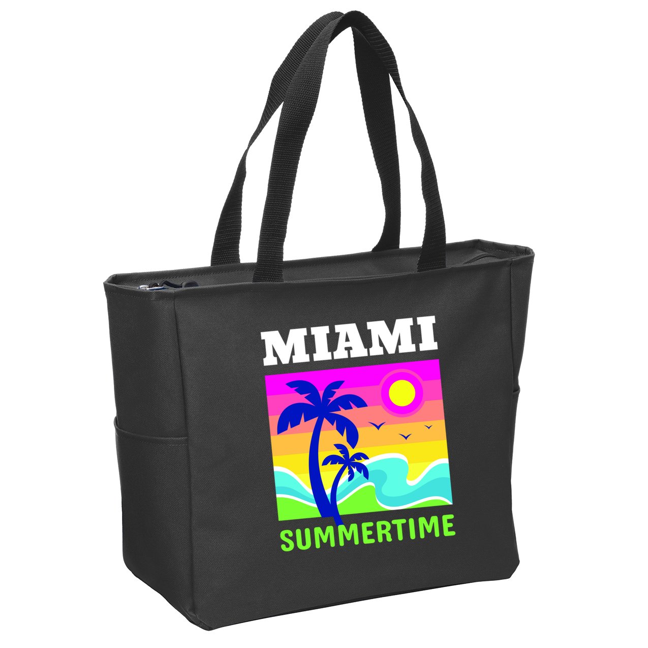 Miami Summertime Zip Tote Bag