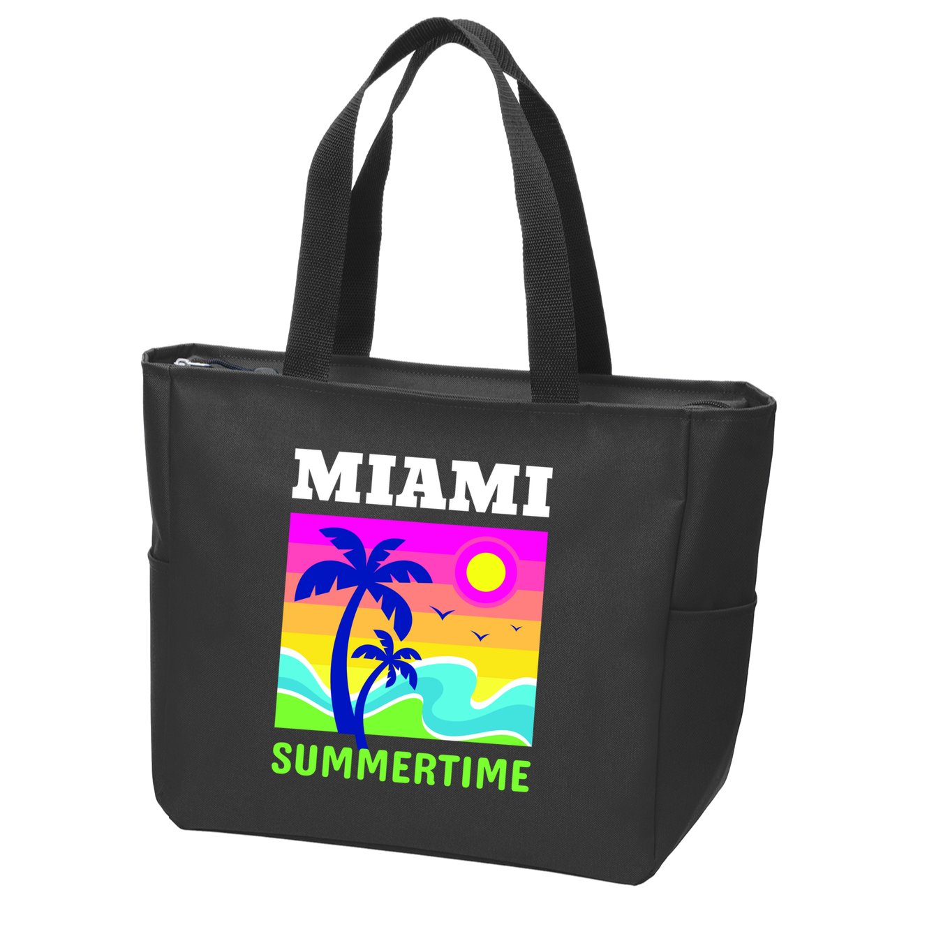 Miami Summertime Zip Tote Bag