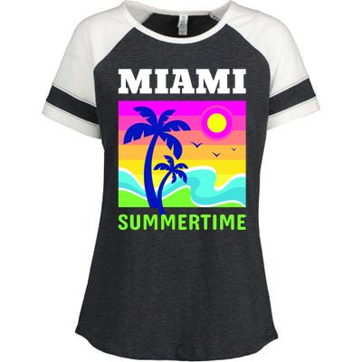 Miami Summertime Enza Ladies Jersey Colorblock Tee