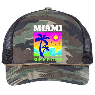 Miami Summertime Retro Rope Trucker Hat Cap