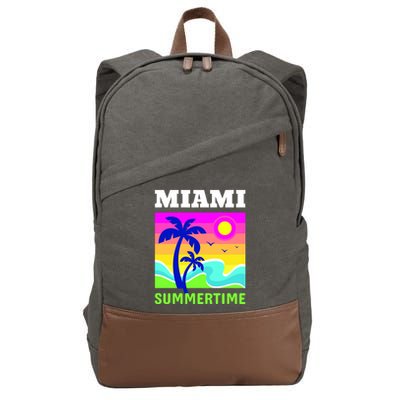 Miami Summertime Cotton Canvas Backpack