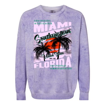 Miami Sunshine Florida Colorblast Crewneck Sweatshirt