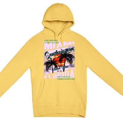 Miami Sunshine Florida Premium Pullover Hoodie