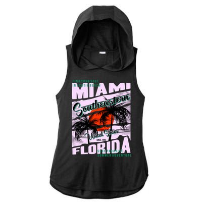 Miami Sunshine Florida Ladies PosiCharge Tri-Blend Wicking Draft Hoodie Tank