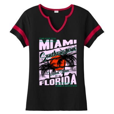 Miami Sunshine Florida Ladies Halftime Notch Neck Tee