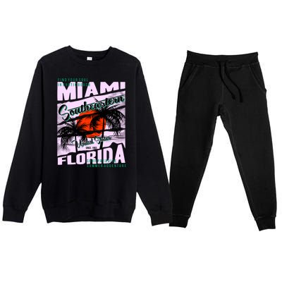 Miami Sunshine Florida Premium Crewneck Sweatsuit Set