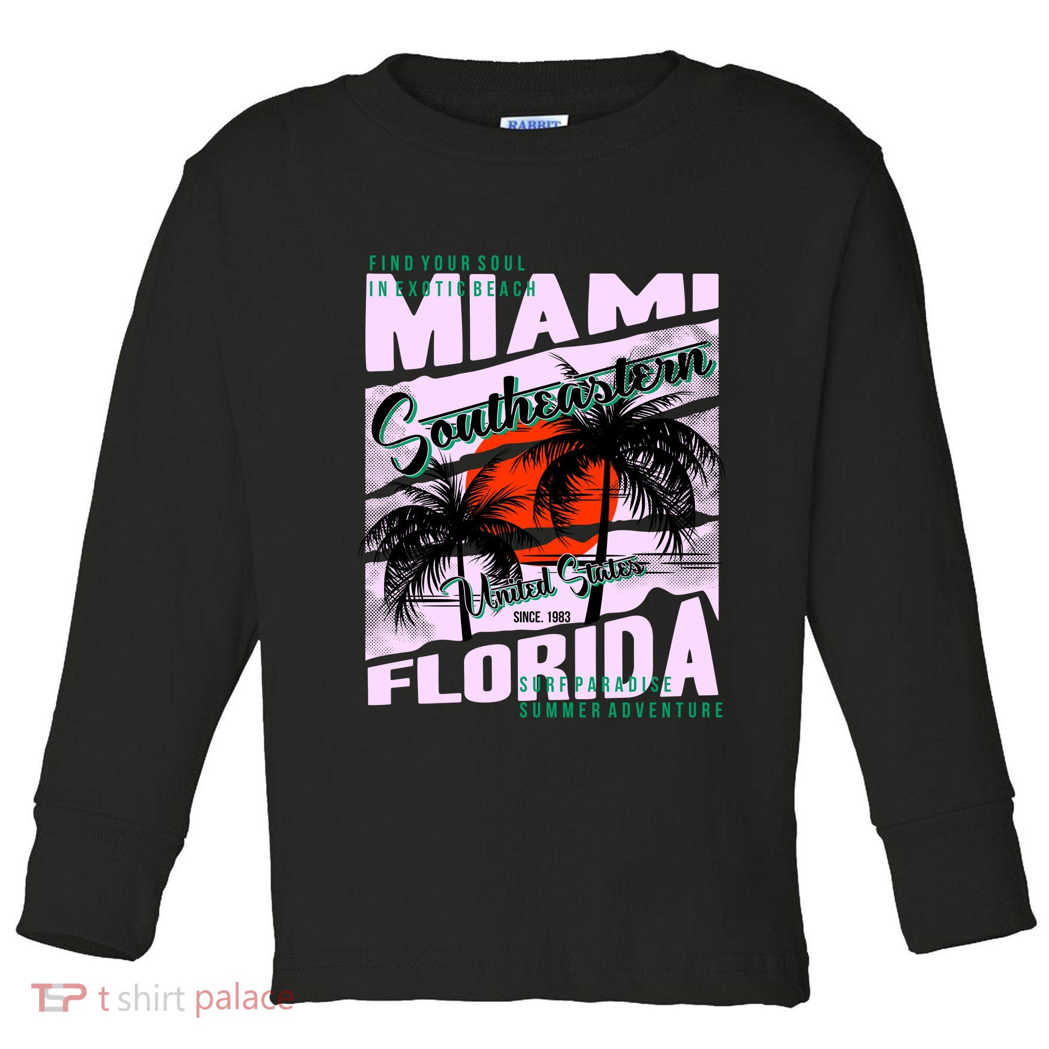 Miami Sunshine Florida Toddler Long Sleeve Shirt