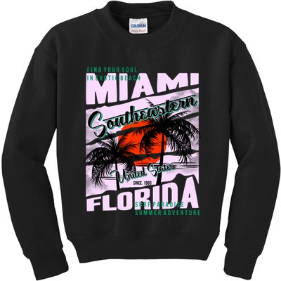 Miami Sunshine Florida Kids Sweatshirt