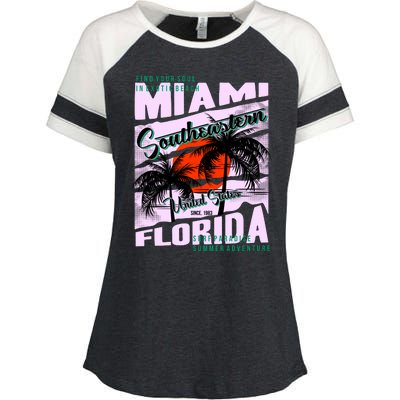 Miami Sunshine Florida Enza Ladies Jersey Colorblock Tee