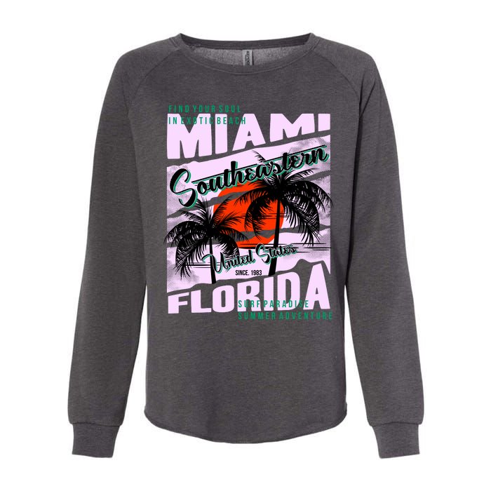 Miami Sunshine Florida Womens California Wash Sweatshirt