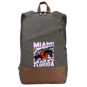 Miami Sunshine Florida Cotton Canvas Backpack