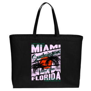 Miami Sunshine Florida Cotton Canvas Jumbo Tote