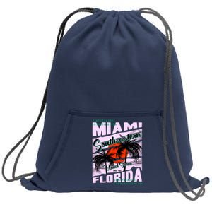 Miami Sunshine Florida Sweatshirt Cinch Pack Bag