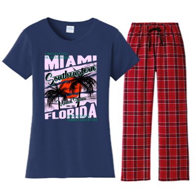 Miami Sunshine Florida Women's Flannel Pajama Set