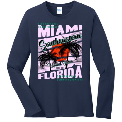 Miami Sunshine Florida Ladies Long Sleeve Shirt