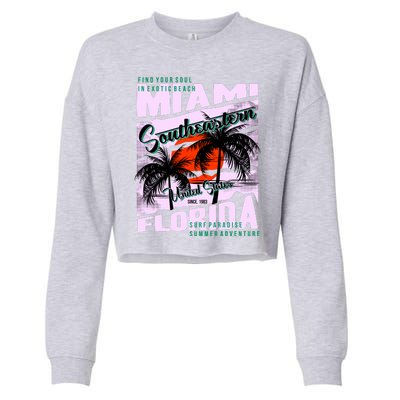 Miami Sunshine Florida Cropped Pullover Crew