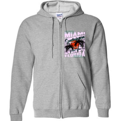 Miami Sunshine Florida Full Zip Hoodie