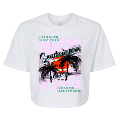 Miami Sunshine Florida Bella+Canvas Jersey Crop Tee