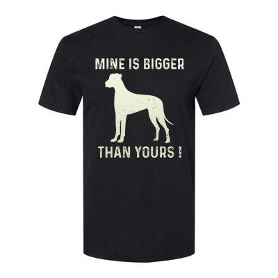 Mine Is Bigger Than Yours Fun Great Dane Dog German Mastiff Softstyle® CVC T-Shirt