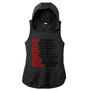 Men Inspirational Black History Influential Black Leaders Gift Ladies PosiCharge Tri-Blend Wicking Draft Hoodie Tank